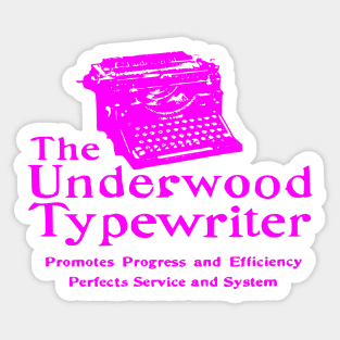 Old Ad Underwood Manual Typewriter Vintage Fuchsia Sticker